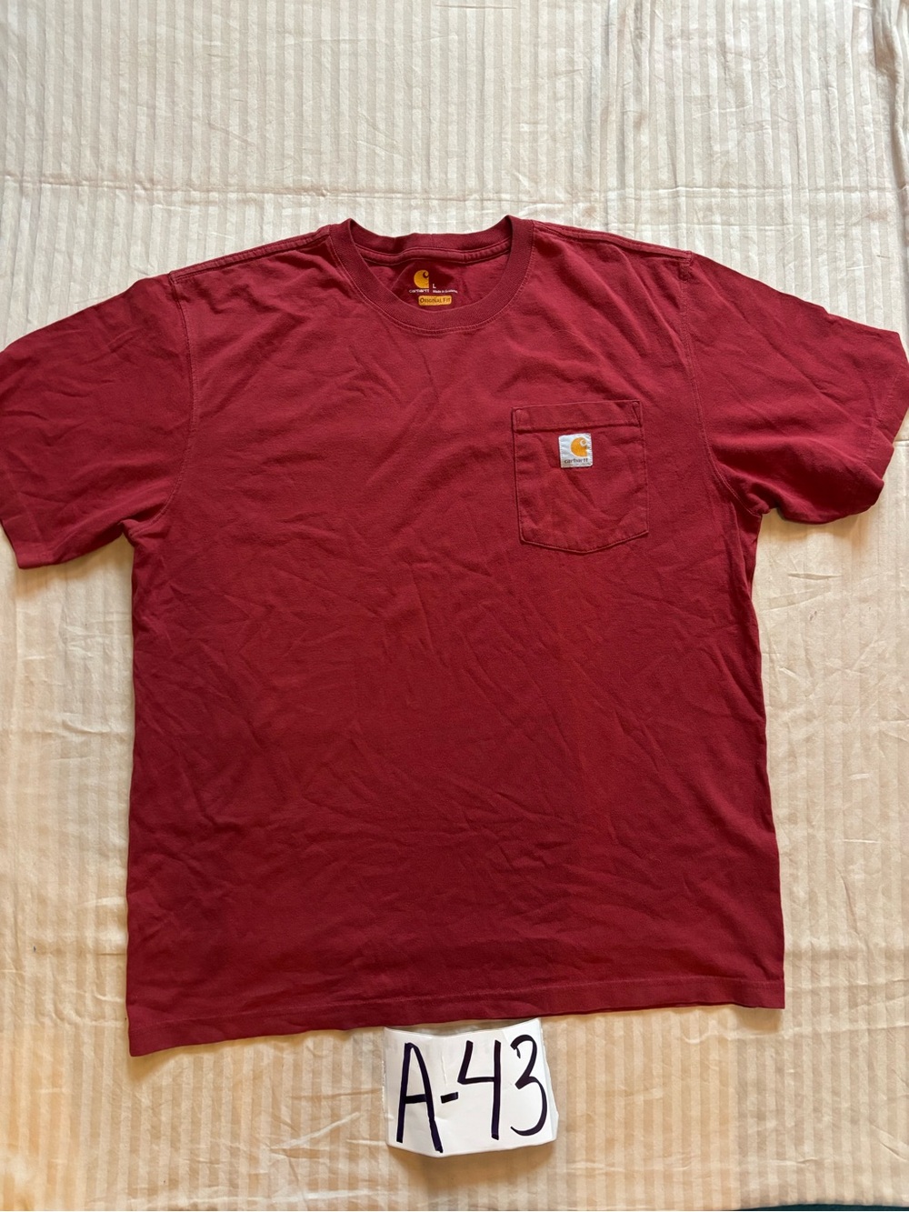 Carhartt Original Fit Red Workwear/Casual Front Pocket Logo Size Large